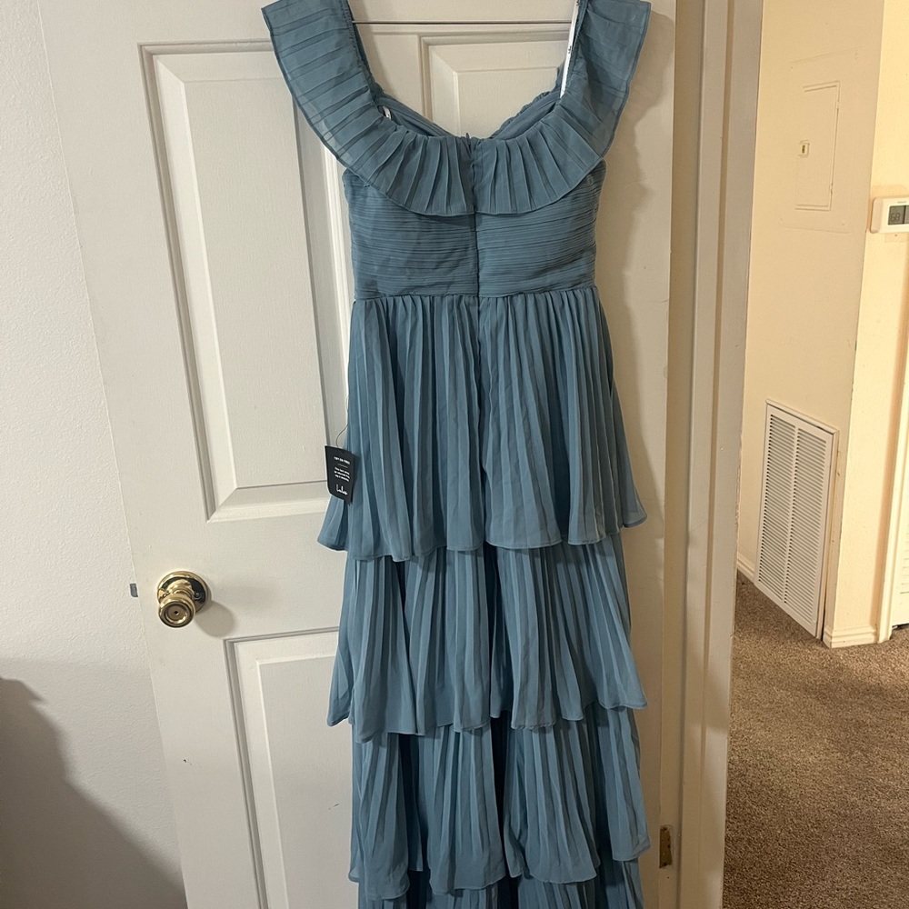 NWT Lulus Blue Tiered Bridesmaid/Formal Dress